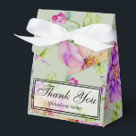 Caixinha De Lembrancinhas Elegante cor-de-rosa verde-aquarela floral Obrigad<br><div class="desc">Essa caixa de favor rosa romântica Obrigado é perfeita para qualquer casamento formal, botânico, floral, romântico, ao ar livre, rústico, vintage, boho ou jardim. É uma excelente escolha para qualquer evento de primavera, verão ou outono. Perfeito para eventos de primavera, verão, inverno ou outono. Para começar a alterar nomes e...</div>
