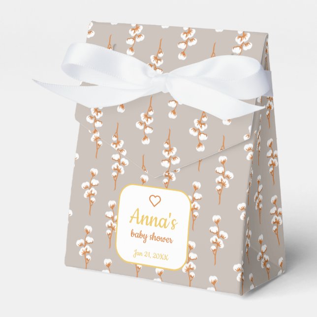Caixinha De Lembrancinhas Elegante Cotton Floral Chá de fraldas (Frente)