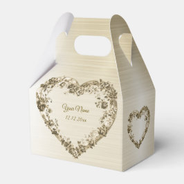 Caixinha De Lembrancinhas Elegante de Frame do Coração do Ornamentado Floral