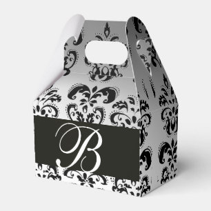 Caixinha De Lembrancinhas Elegante DE MONOGRAMA DE CASAMENTO TEMA DAMASCO BR