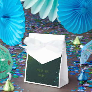 Caixinha De Lembrancinhas Elegante Design verde Sparkle para Convites de cas