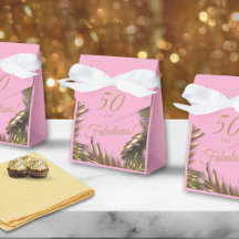 Elegante Dourado Rosa 50 Fabuloso Presente Grande 
