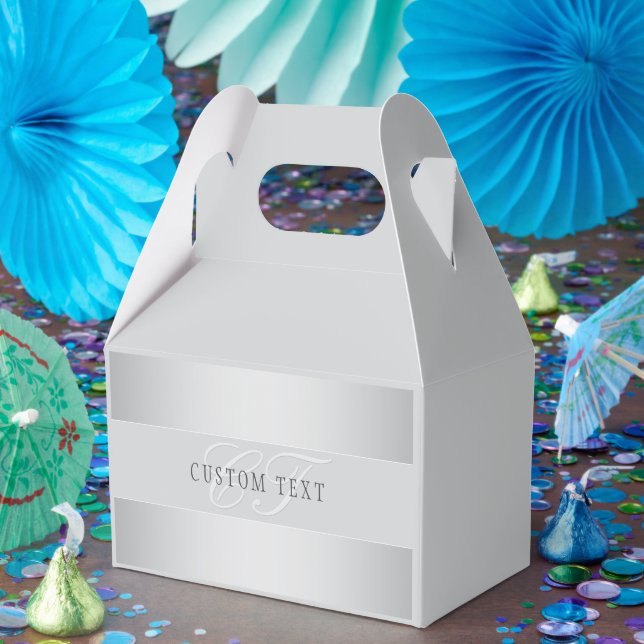 Caixinha De Lembrancinhas Elegante escrita em roteiro de monograma editável  (Festa)