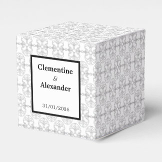 Caixinha De Lembrancinhas Elegante estilo Art Deco preto e branco