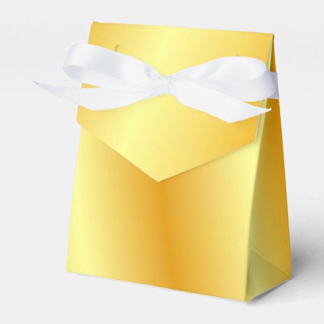 Caixinha De Lembrancinhas Elegante Faux Dourado Metálico aparência moderna M (Frente)