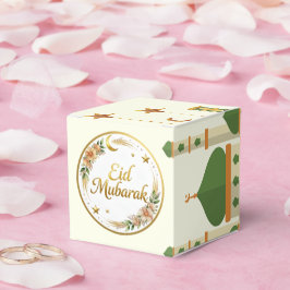 Caixinha De Lembrancinhas Elegante Floral Eid Mubarak Mesquita Dourada