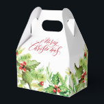 Caixinha De Lembrancinhas Elegante Holly Berry Feliz Feriado de Natal<br><div class="desc">Elegante Poinsettia Vermelha Feliz Caixa de Feriados de Natal. Para mais personalização,  clique no link "personalizar mais" e use nossa ferramenta design para modificar esse modelo. Se precisar de ajuda ou itens correspondentes,  entre em contato comigo.</div>