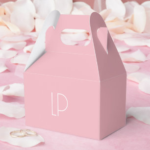 Caixinha De Lembrancinhas Elegante inicial moderna minimalista em rosa paste