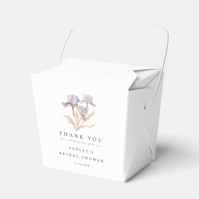 Caixinha De Lembrancinhas Elegante Iris Floral Chá de panela (Frente)