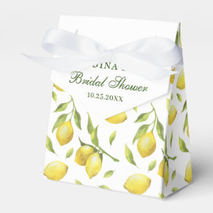Caixinha De Lembrancinhas Elegante Lemons Watercolor CHÁ DE PANELA verde