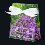 Caixinha De Lembrancinhas Elegante Lilacs lavanda roxa floral Obrigado<br><div class="desc">Elegante Lilacs,  floral de lavanda roxa.</div>
