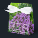 Caixinha De Lembrancinhas Elegante Lilacs lavanda roxa floral Obrigado<br><div class="desc">Elegante Lilacs,  floral de lavanda roxa.</div>