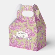 Elegante Monograma Toile Vintage Rosa Verde