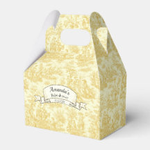 Elegante monograma vintage em de jouy amarelo clar