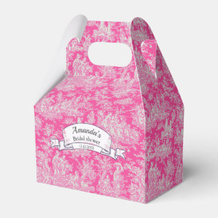 Caixinha De Lembrancinhas Elegante monograma vintage em toile de jouy rosa q