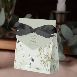 Caixinha De Lembrancinhas Elegante Oriental Bamboo Crane 60 anos