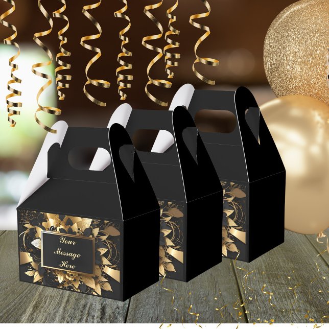 Caixinha De Lembrancinhas Elegante personalizado Dourado (Criador carregado)