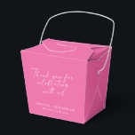 Caixinha De Lembrancinhas Elegante Rosa Quente Moderno Rótulo Personalizado<br><div class="desc">Caixa de Favor Personalizada Elegante Moderno Rótulo Rosa Quente Obrigado</div>