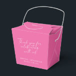 Caixinha De Lembrancinhas Elegante Rosa Quente Moderno Rótulo Personalizado<br><div class="desc">Caixa de Favor Personalizada Elegante Moderno Rótulo Rosa Quente Obrigado</div>