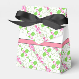 Caixinha De Lembrancinhas Elegante Rosa Verde E Branco
