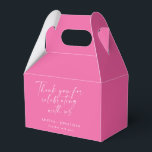 Caixinha De Lembrancinhas Elegante Roteiro Moderno Personalizado Obrigado Ro<br><div class="desc">Caixa de Favor Personalizada Elegante Roteiro Moderno Obrigado em Rosa Quente</div>