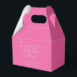 Caixinha De Lembrancinhas Elegante Script Tendência Personalizado Obrigado R<br><div class="desc">Caixa de Favor de Obrigado Personalizado Elegante Script Tendência em Rosa Quente</div>