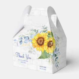 Caixinha De Lembrancinhas Elegante Sunflower Wall Brick Floral Birday