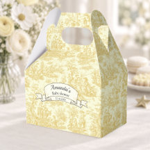 Elegante Toile de Jouy Amarela Clara Vintage