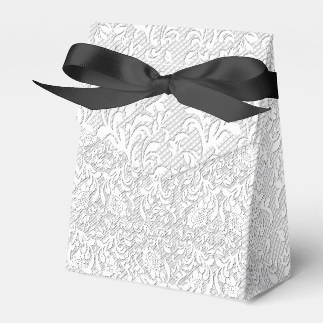 Caixinha De Lembrancinhas Elegante White Lace (Frente)