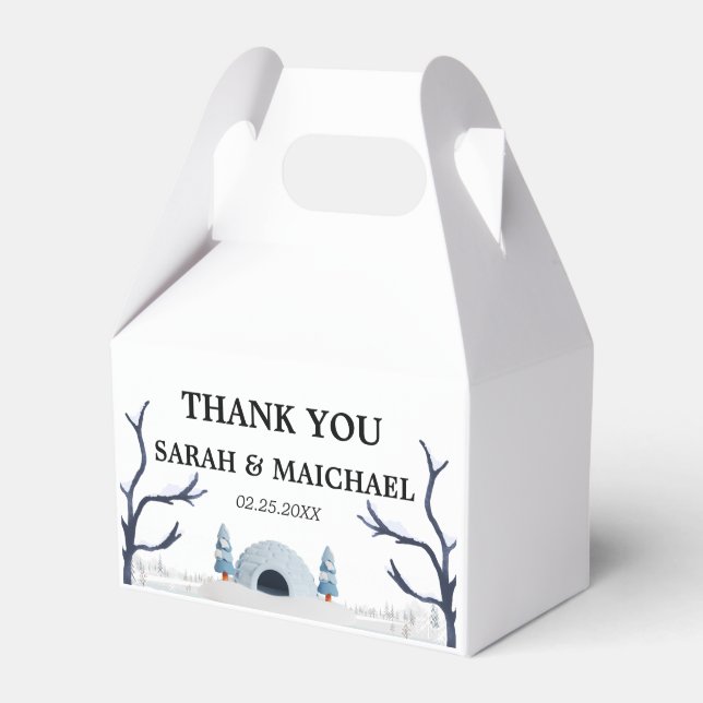 Caixinha De Lembrancinhas Elegante Winter Wonderland Snowflakes (Frente)