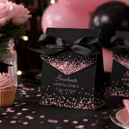 Caixinha De Lembrancinhas Elegantes Diamantes Rosa Graduação Obrigado