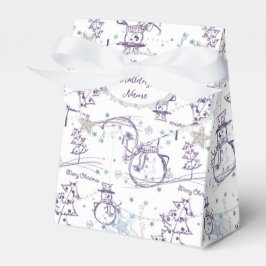 Caixinha De Lembrancinhas Elemento de Natal Snowman Sketch