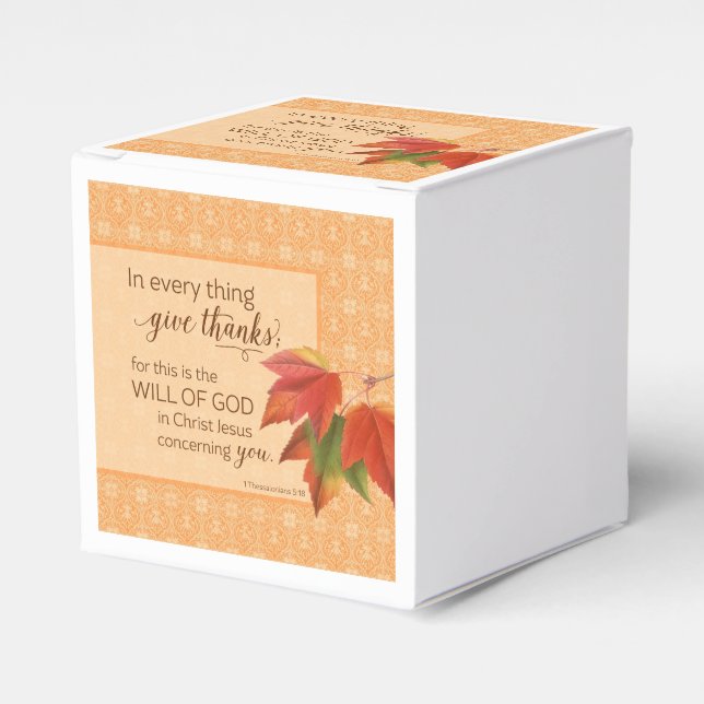 Caixinha De Lembrancinhas Em Cada Coisa Dá Obrigados - 1 Coisa. 5:18 (Frente)