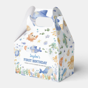 Caixinha De Lembrancinhas Embaixo do Oceano Oceano Marinho Boys Aniversário