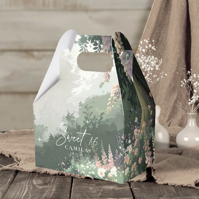 Caixinha De Lembrancinhas Encantado Jardim Sweet 16 rosa ID1163 (Criador carregado)