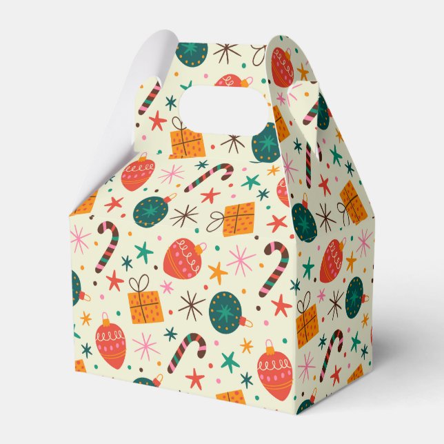 Caixinha De Lembrancinhas Enfeites de natal retroativo e padrão de presentes (Frente)