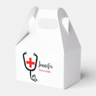 Caixinha De Lembrancinhas Enfermeiro médico vermelho mais estetoscópio adici