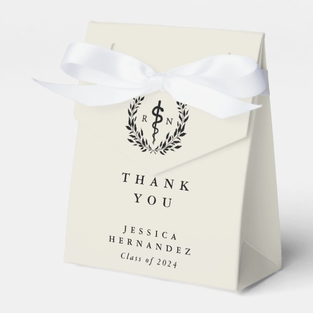 Caixinha De Lembrancinhas Enfermeiro Registrado Asclepius + Laurel (Frente)