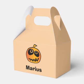 Caixinha De Lembrancinhas Engraçado Cartocado Laranja Halloween Pumpkin Face