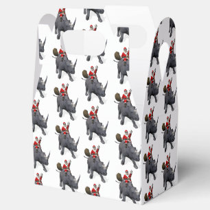 Caixinha De Lembrancinhas Engraçado Papai Noel No Rinoceronte Rinoceronte