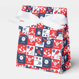 Caixinha De Lembrancinhas Engraçado Pickleball Vermelho, Azul, Branco