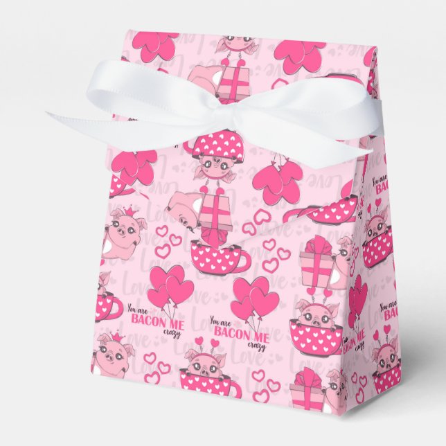 Caixinha De Lembrancinhas Engraçado Pig Love Pun (Frente)