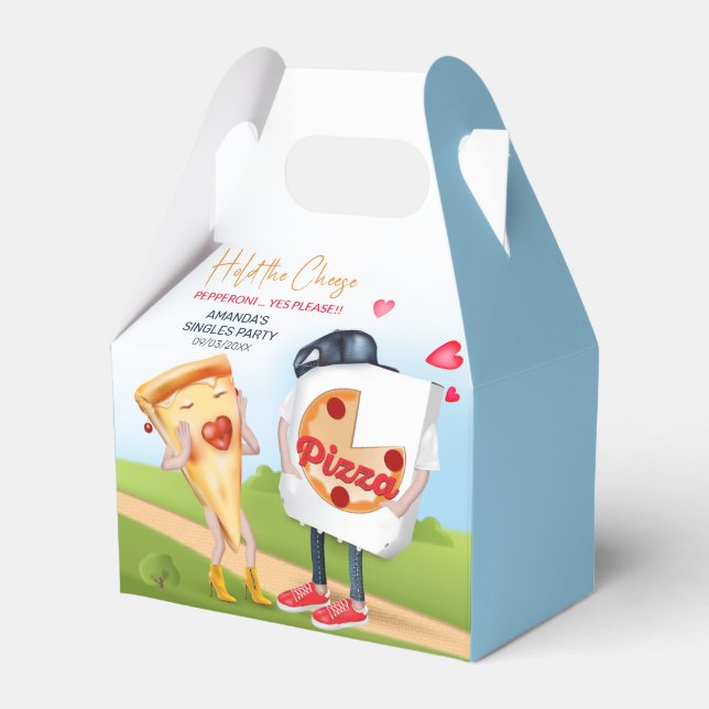Caixinha De Lembrancinhas Engraçado Pizza Love (Frente)