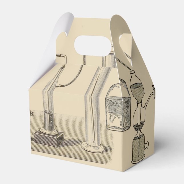 Caixinha De Lembrancinhas Equipamento do Laboratório de Ciências Vintage (Frente)