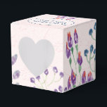 Caixinha De Lembrancinhas Escamudo Rosa Emboscada Com Flores<br><div class="desc">Padrão floral de aquarela sobre fundo rosa pincelado emboscado para casamento</div>
