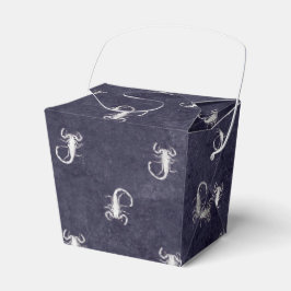 Caixinha De Lembrancinhas Escorpião de Grunge Azul Escuro