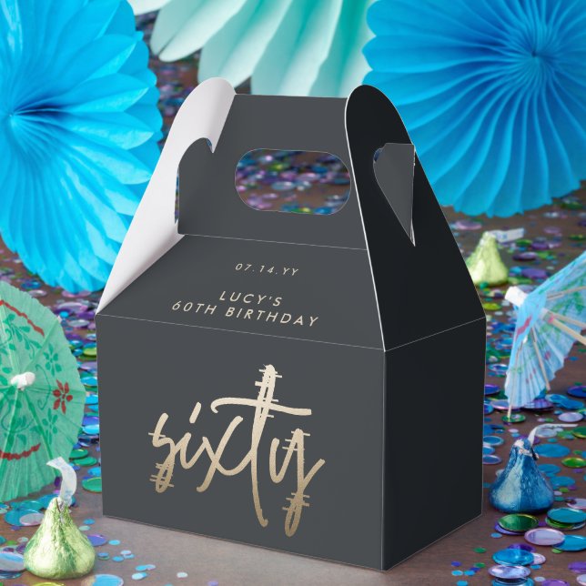 Caixinha De Lembrancinhas Escrito simples de na moda elegante do aniversário (Festa)