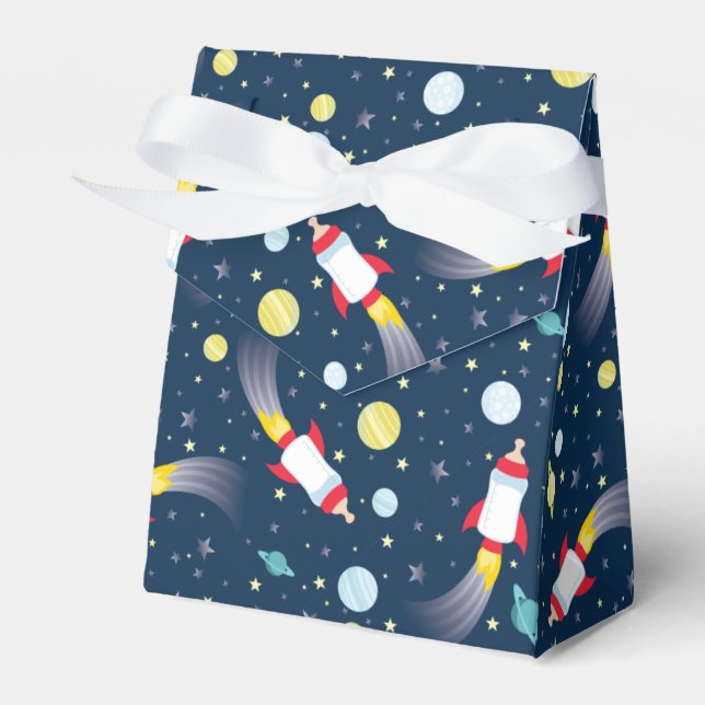 Caixinha De Lembrancinhas Espaçador do Foguete do Chá de fraldas Exterior (Frente)