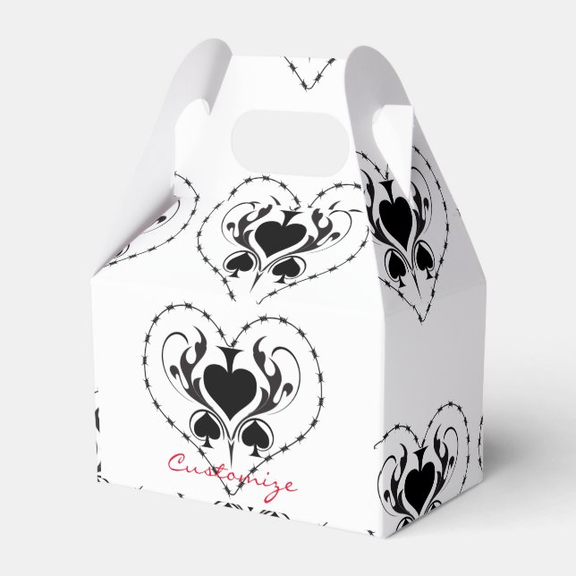 Caixinha De Lembrancinhas Espadas Pretas do Coração com Fio Barbed_Cove (Frente)