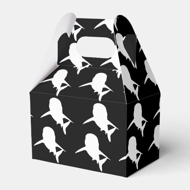 Caixinha De Lembrancinhas Espelho de baleia de tubarão-sombra preto e branco (Frente)